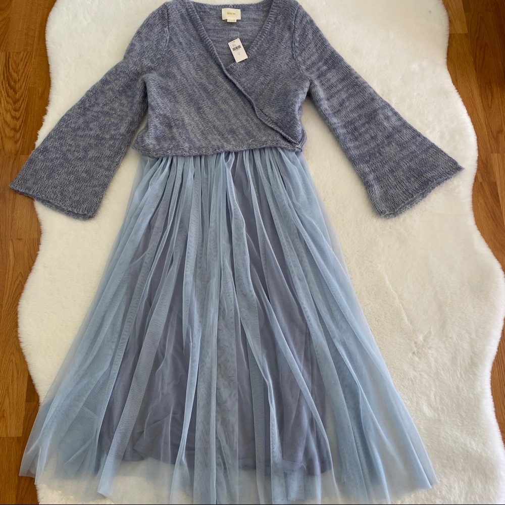 Anthropologie Maeve Layered Arasbeque Dress Blue size L - Picture 9 of 16